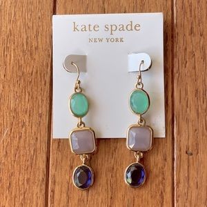 Kate Spade Gold Dangle Gemstone Earrings
